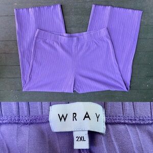 WRAY NYC Ribbed Cotton Pants - 2XL - Lilac
